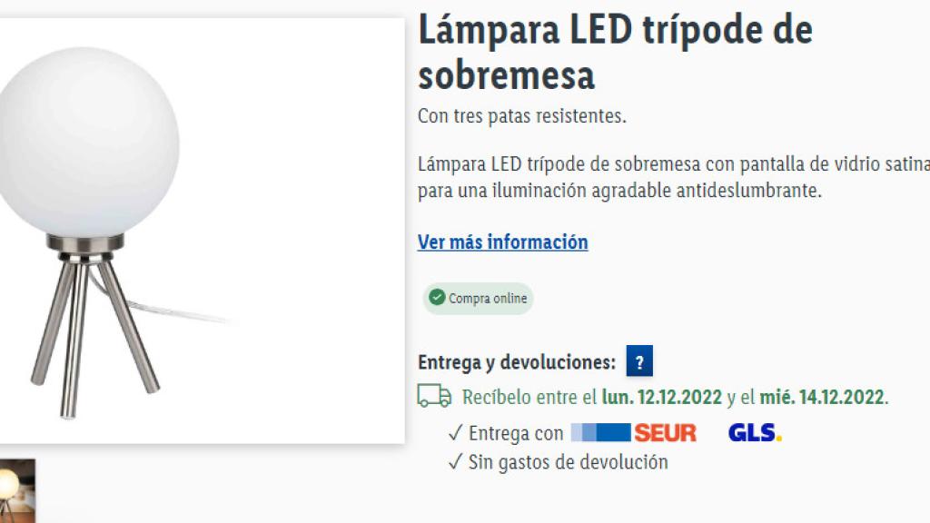 Lámpara LED.