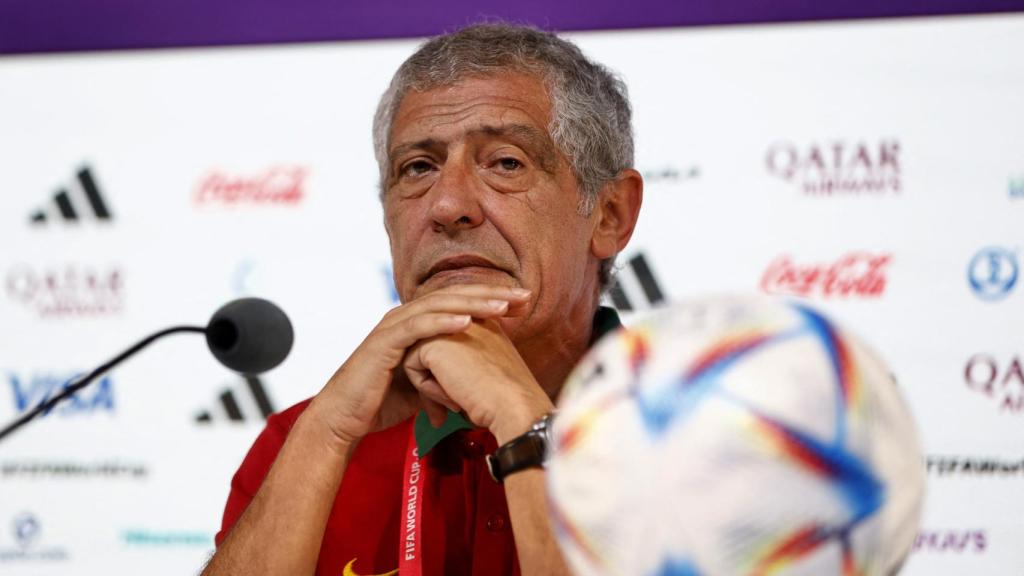 Fernando Santos durante la rueda de prensa.