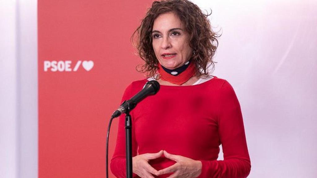 María Jesús Montero, número dos del PSOE, en la sede de Ferraz.