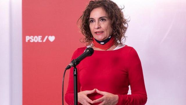 María Jesús Montero, número dos del PSOE, en la sede de Ferraz.