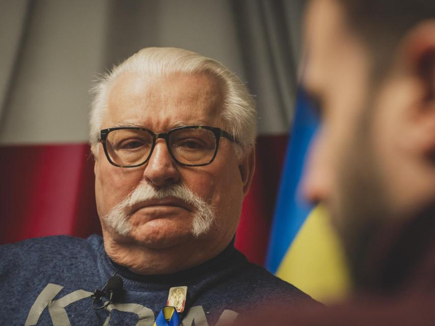 Lech Walesa, durante la entrevista.