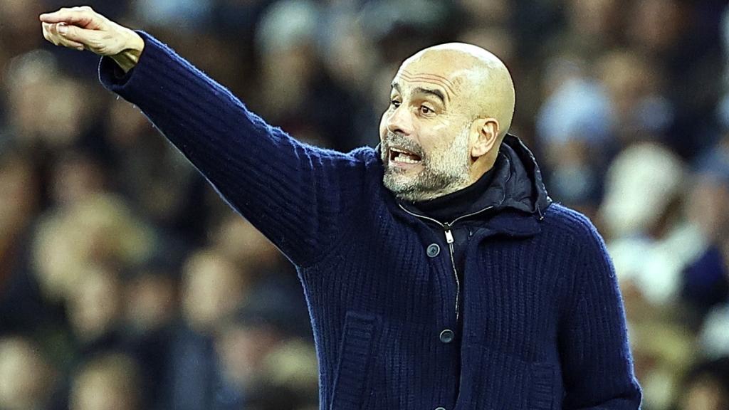 Pep Guardiola, en un partido del Manchester City de la temporada 2022/2023