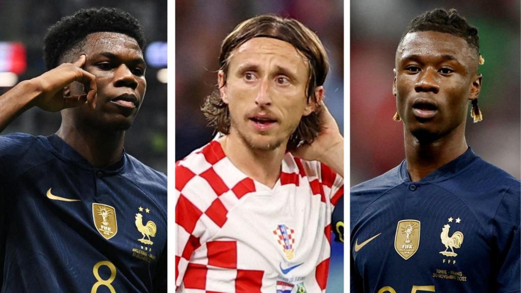 Tchouaméni, Modric y Camavinga, en el Mundial.