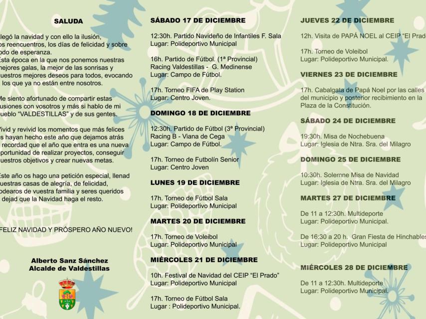 Valdestillas Programa Navidad 1