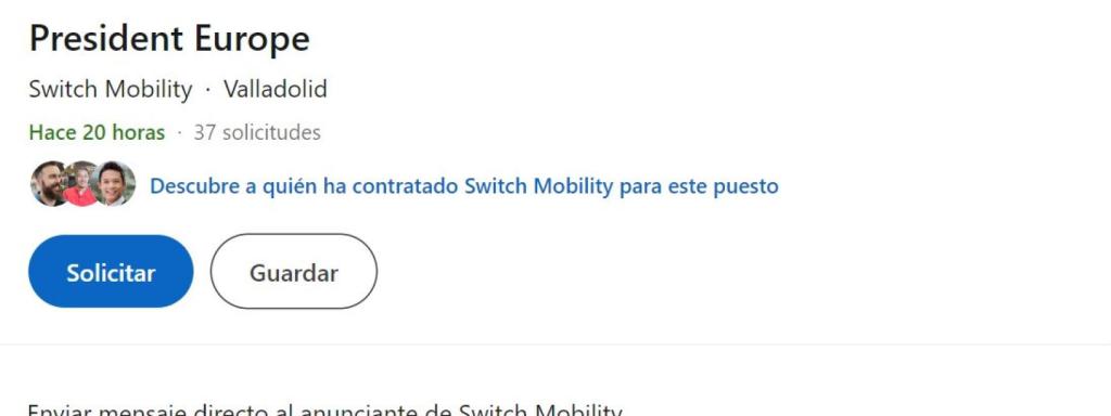 Anuncio publicado por Switch Mobility hoy en su perfil de Linkedin