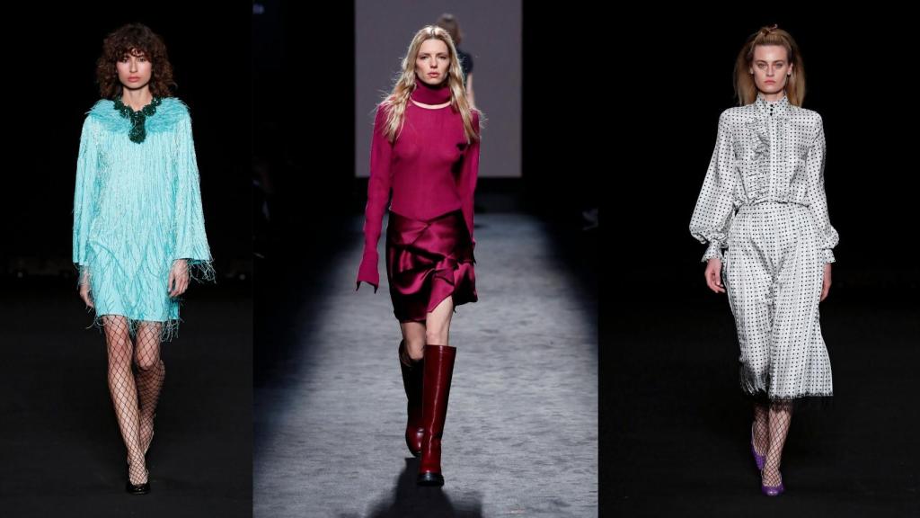 Modelos de Pertegaz y, en el centro, de Roberto Torretta.