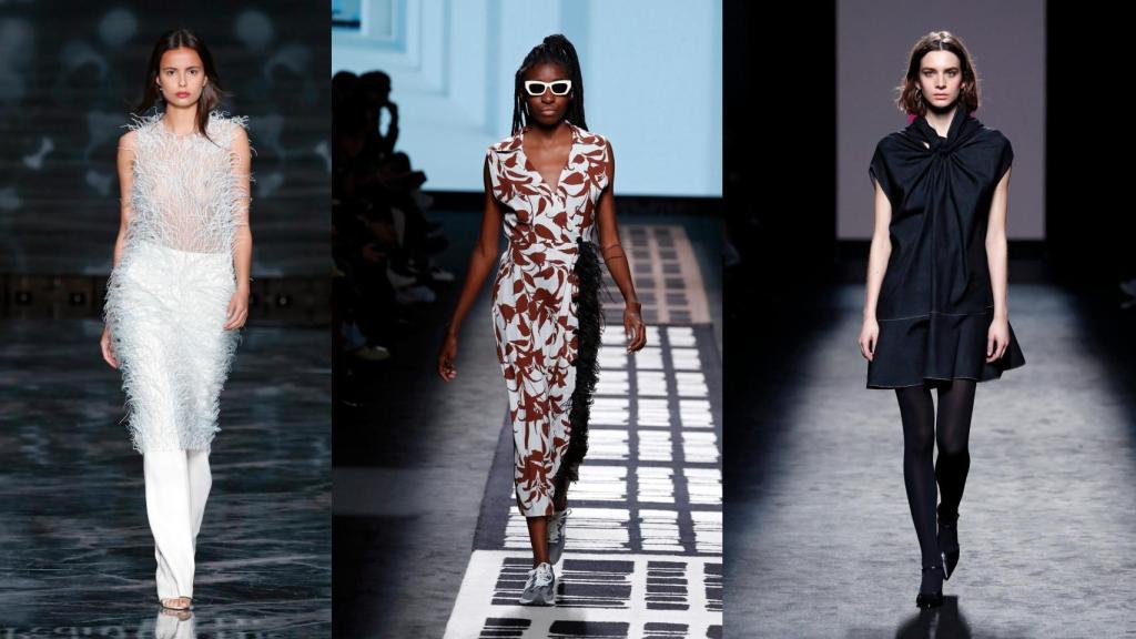 De izda. a dcha.: modelos de Pedro del Hierro, Pablo Erroz y Roberto Torretta.