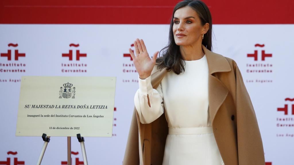 El 'outfit' que ha lucido la Reina este martes en la inauguración del Instituto Cervantes, en Estados Unidos.