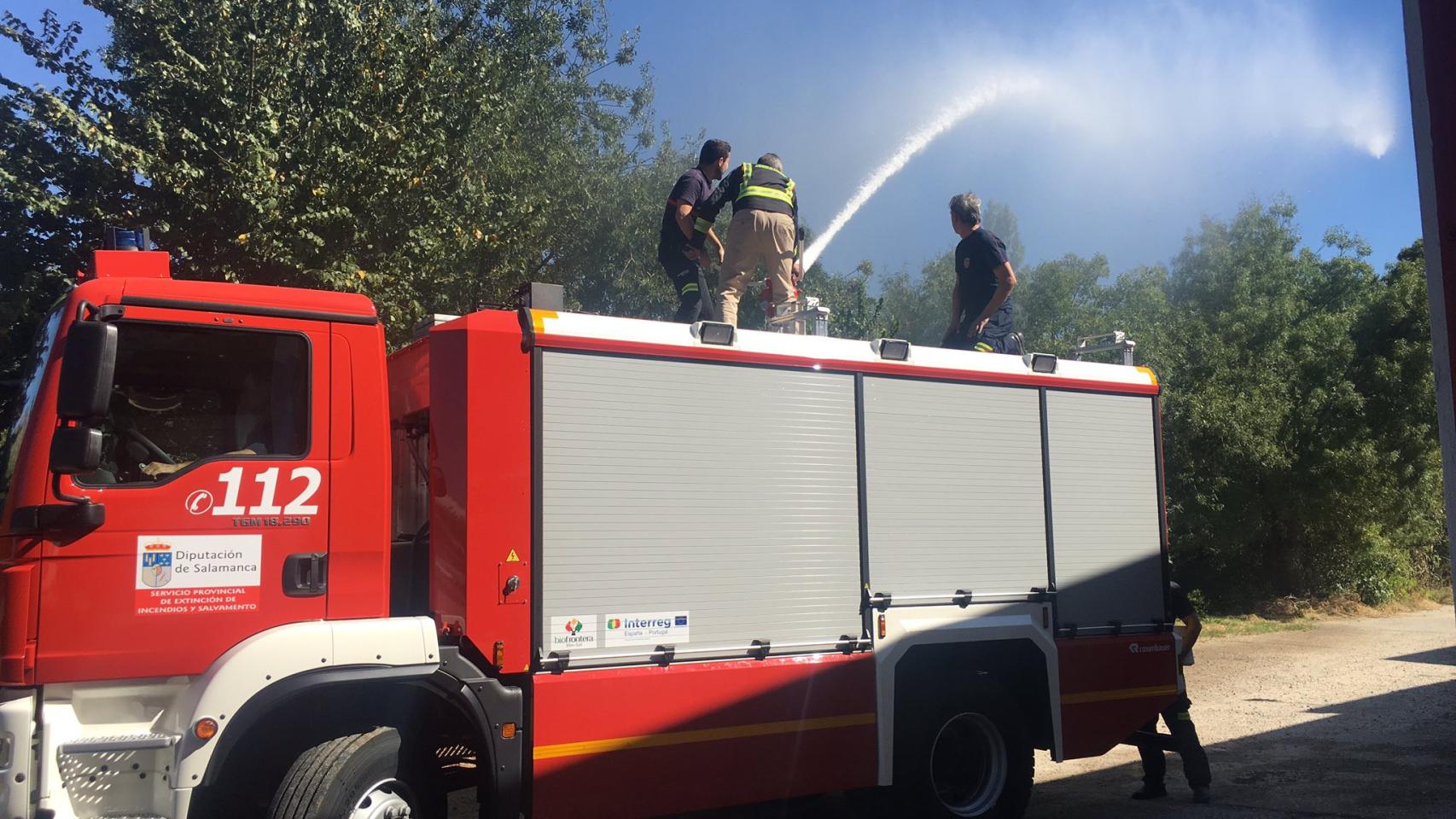 Imagen de un vehículo de los Bomberos de la Diputación de Salamanca.