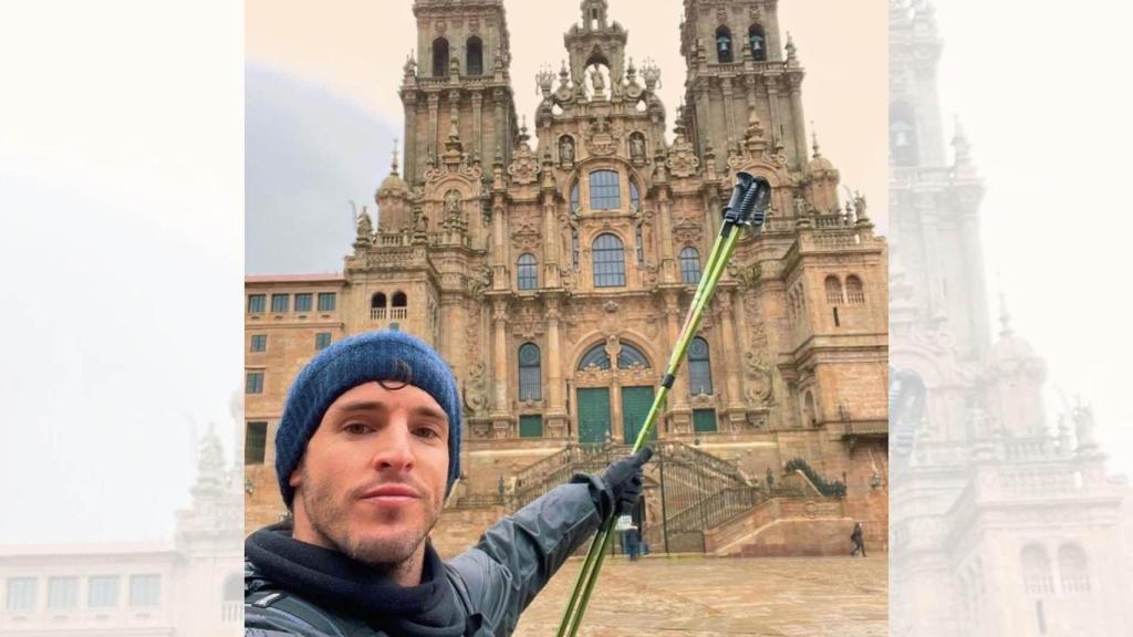 Iñigo Onieva en la plaza del Obradoiro.