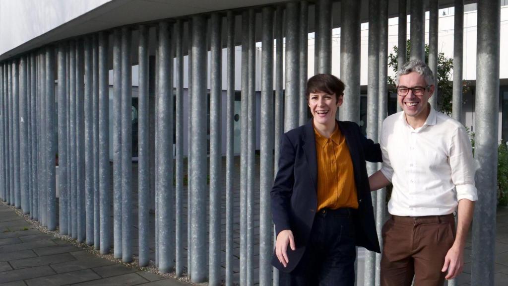 Pontón y Rivas esta mañana en el centro cívico de Canido