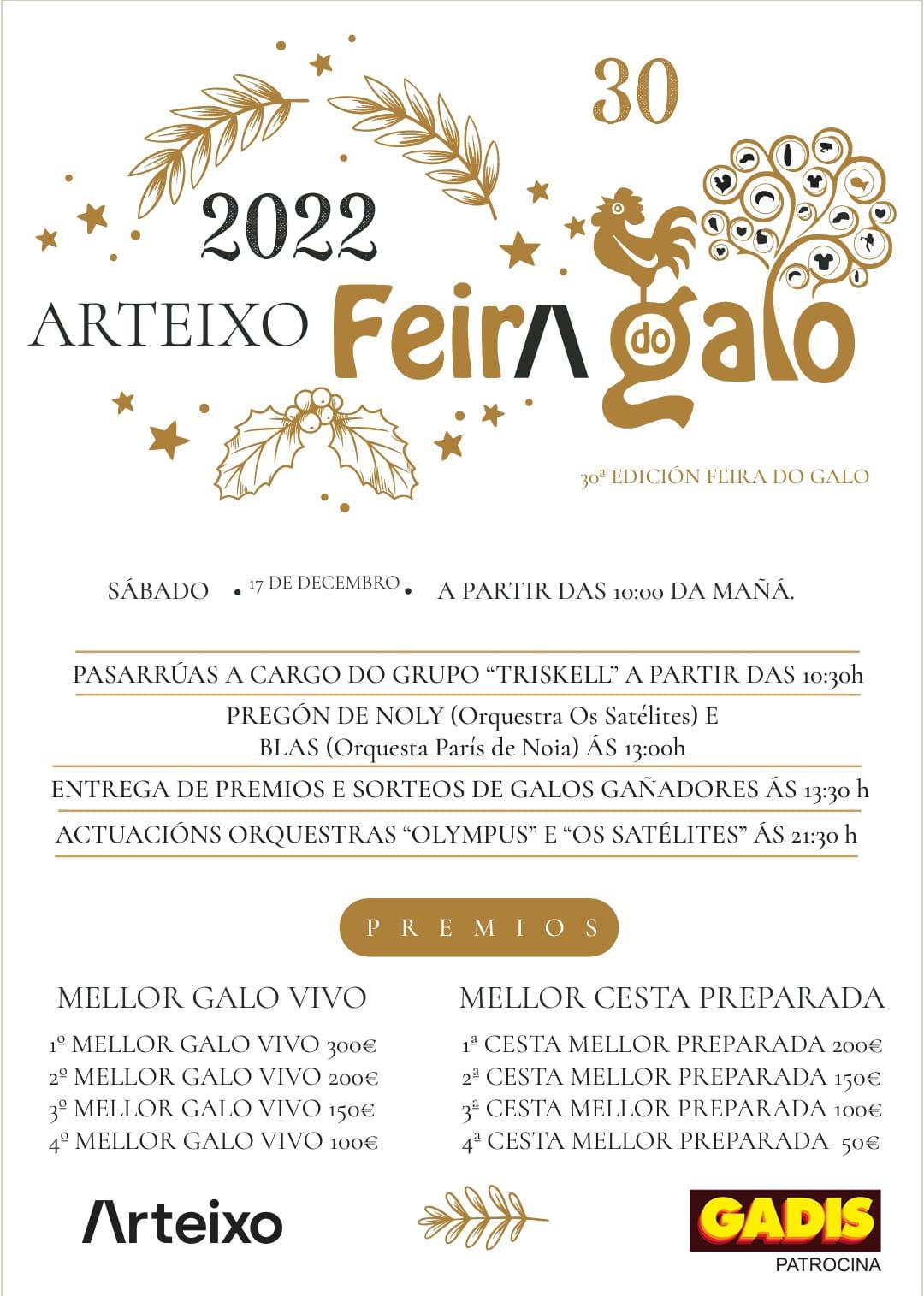 Cartel de la Feira do Galo de Aretixo (Concello de Arteixo).