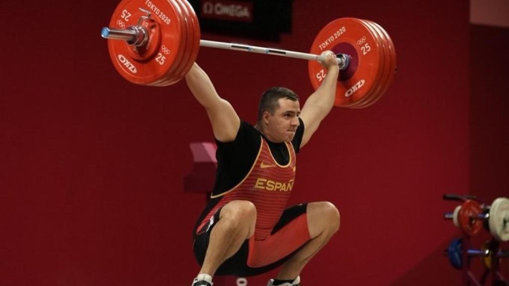 Marcos Ruiz durante una prueba de halterofilia