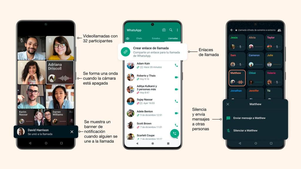 Todas las novedades de las llamadas de WhatsApp