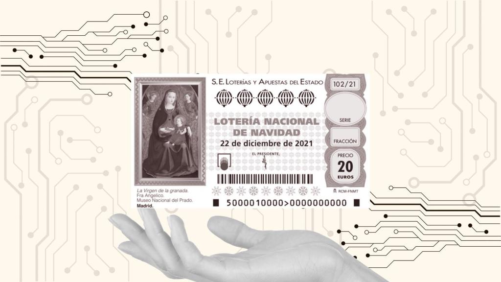 Ilustración de un boleto de la Lotería.