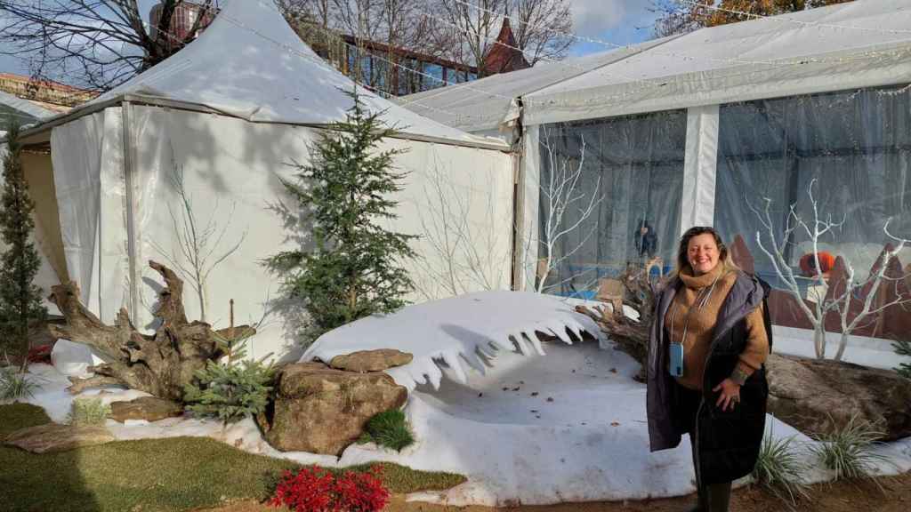 Una de las carpas de la Aldea de Nadal de Pontevedra.