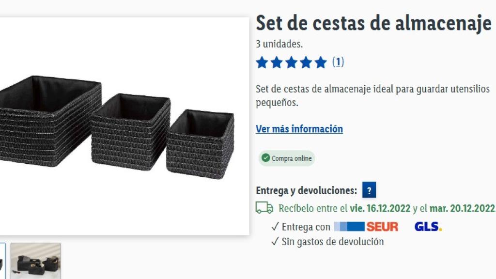 Set de cestas de almacenaje.