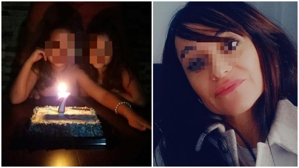 Paola B.C. (derecha), y sus hijas durante un cumpleaños.