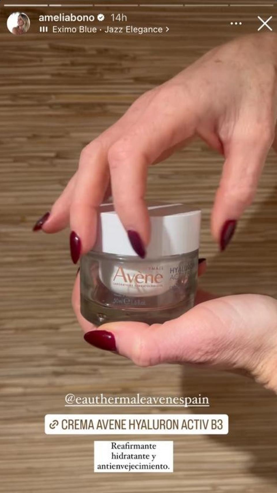 Amelia Bono ha desvelado en las redes la crema antienvejecimiento que utiliza en su rutina de belleza.