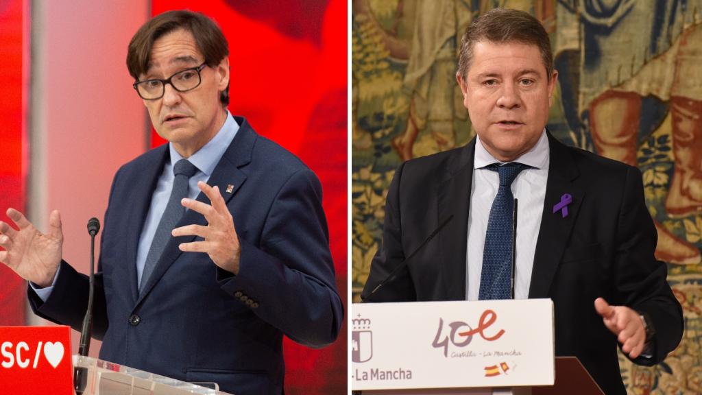 Salvador Illa, primer secretario del PSC, y Emiliano García-Page, presidente de Castilla-La Mancha.