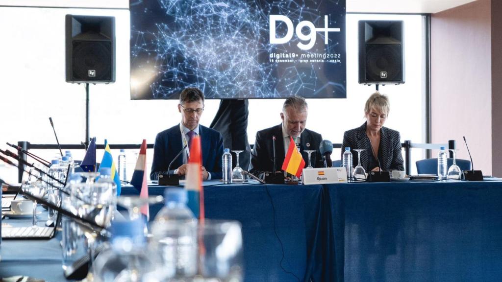 La secretaria de Estado de Digitalización e Inteligencia Artificial, Carme Artigas, durante la reunión del D9+.