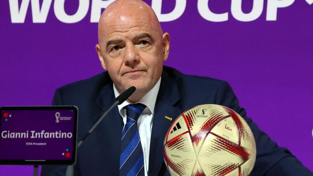 Infantino, durante su rueda de prensa.