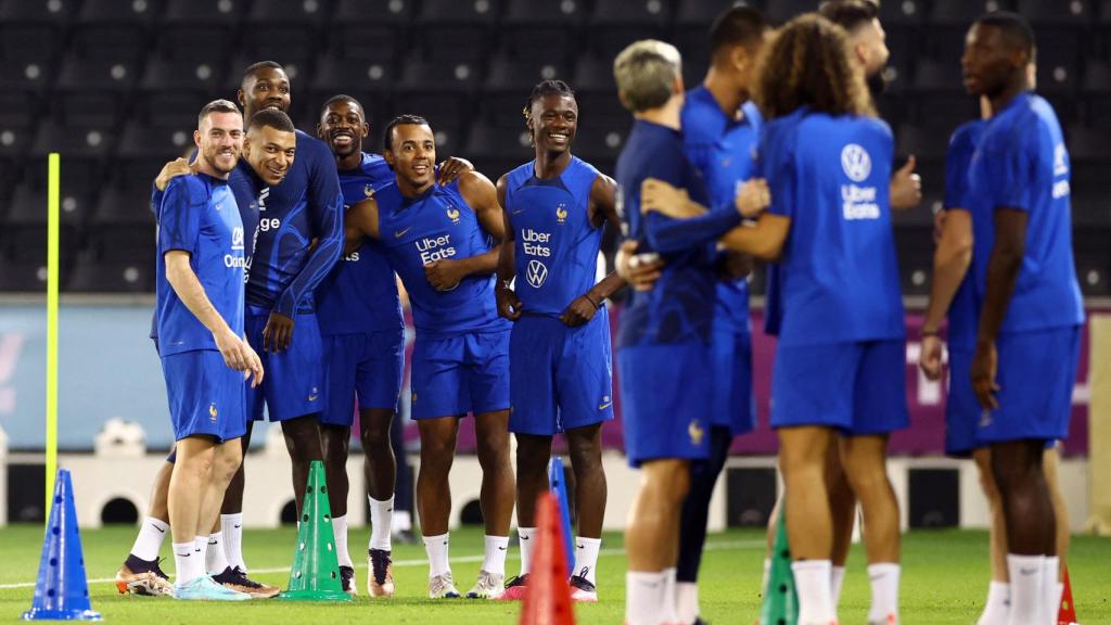 Entrenamiento de la selección de Francia durante el Mundial de Qatar 2022