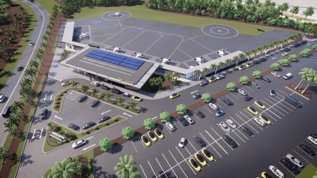 Recreación de un vertipuerto de Ferrovial.