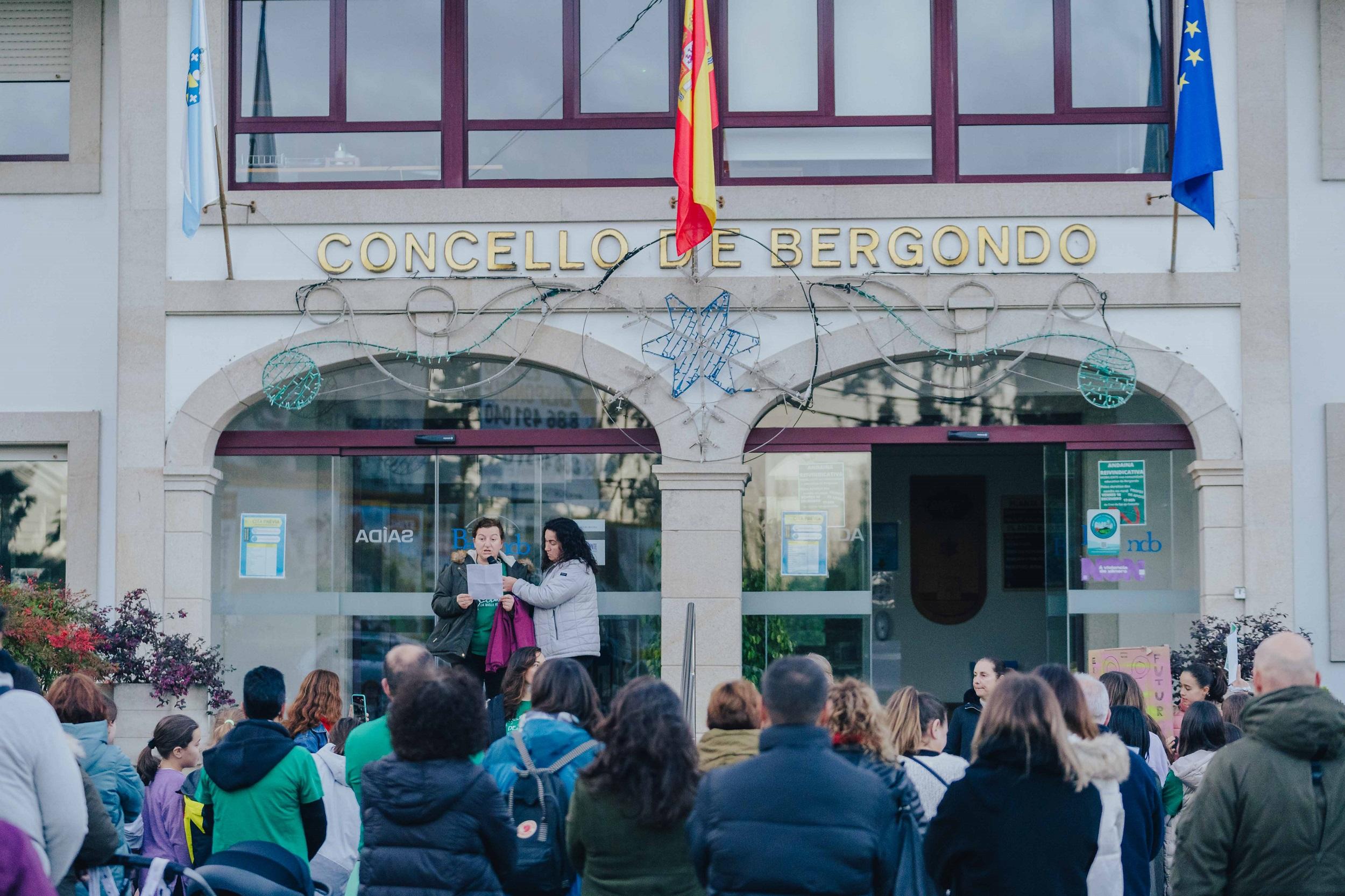 Lectura del manifiesto en Bergondo (Concello de Bergondo).