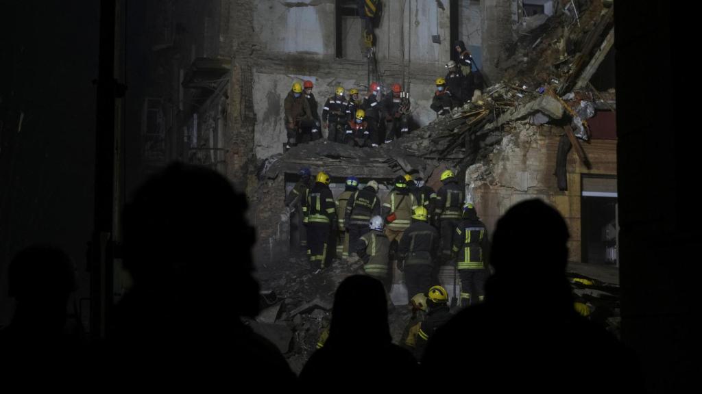 Un edificio destruido durante los bombardeos.