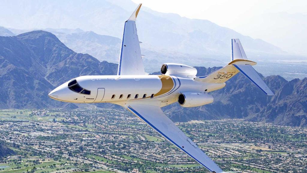 El Challenger 350 Bombardier en pleno vuelo