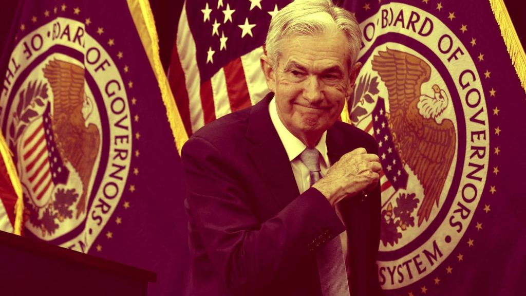 El presidente de la Reserva Federal de Estados Unidos, Jerome Powell, tras una rueda de prensa.