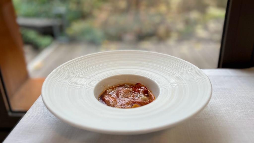 Pochas con boletus, carabineros y tocino ibérico