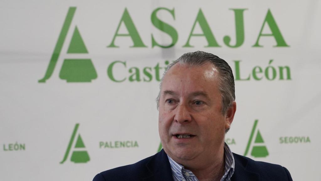 Donaciano Dujo, presidente de Asaja Castilla y León, en un momento de la comparecencia de hoy