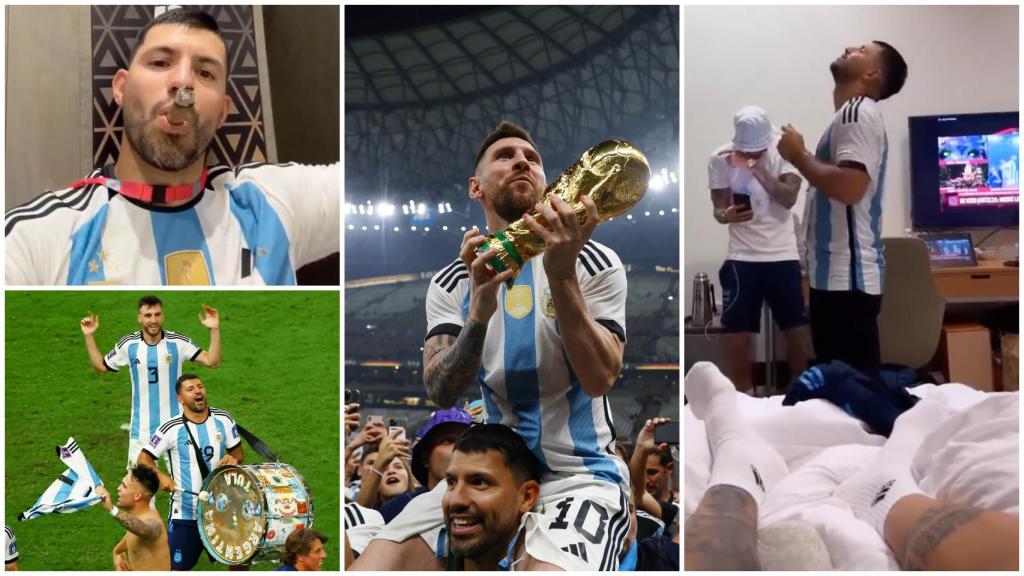 Kun Agüero fue uno más en la fiesta de Argentina