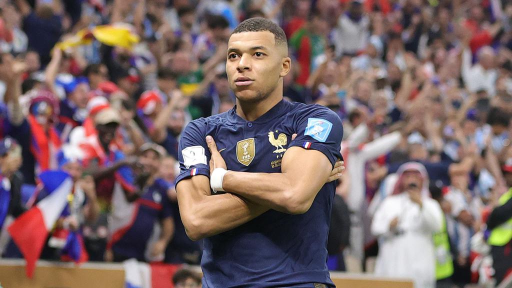 Kylian Mbappé, celebrando un gol con la selección de Francia durante la final del Mundial de Qatar 2022