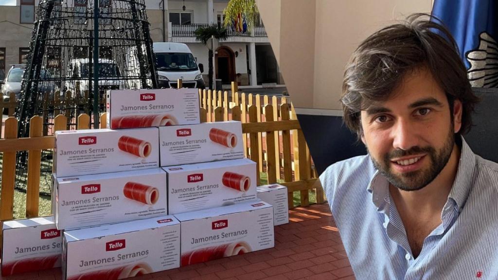 Los lotes de jamones y el alcalde de Beniflà, Borja Gironés (PP).