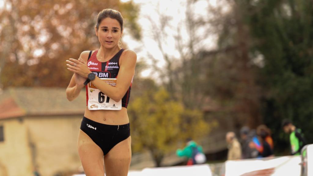 Laura Priego terminando una carrera.