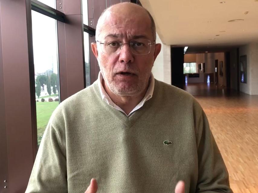 El procurador de Ciudadanos, Francisco Igea, durante un vídeo grabado este martes en las Cortes.