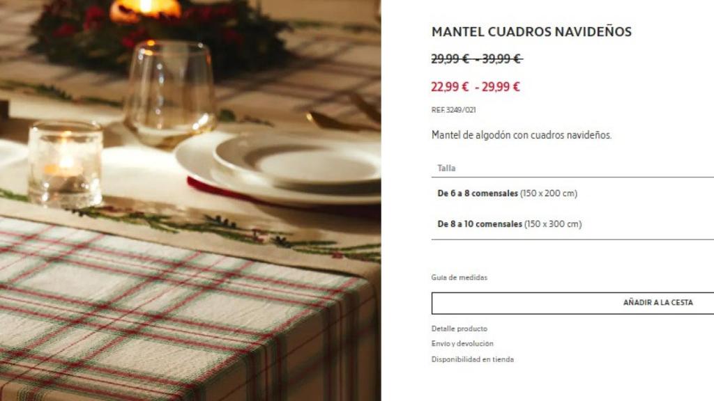 Mantel cuadros.
