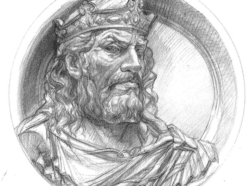 Boceto del medallón de Alfonso IX