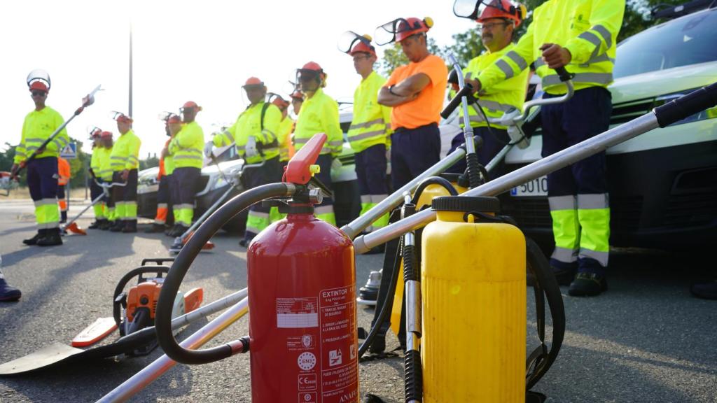 Imagen de las brigadas forestales de la Diputación de Segovia.