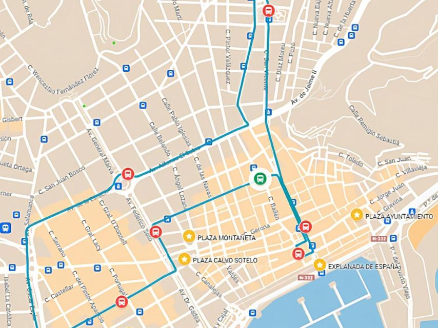 Este es el recorrido del Autobús de la Navidad en Alicante.