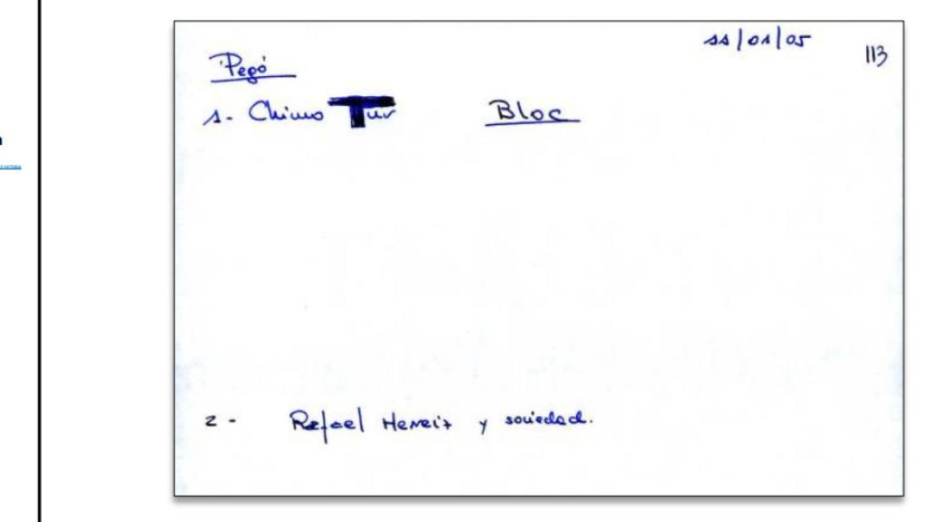 Nota intervenida al empresario Febrer e incluida en el sumario.