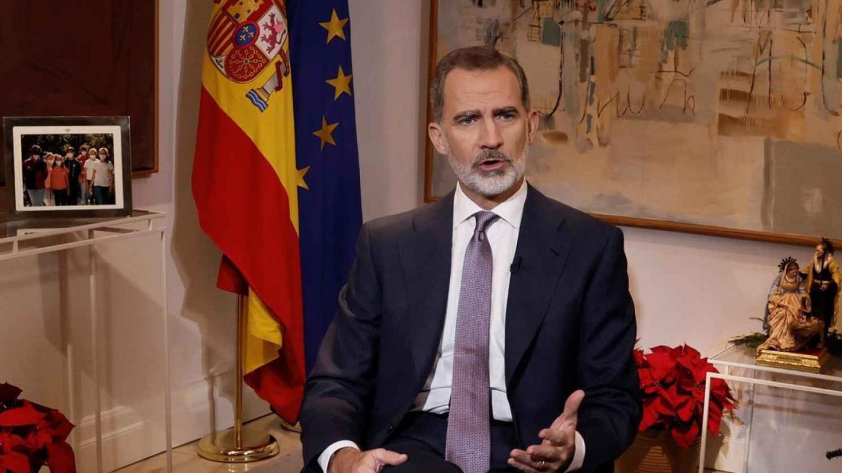 Felipe VI, durante su discurso de Nochebuena del año pasado.