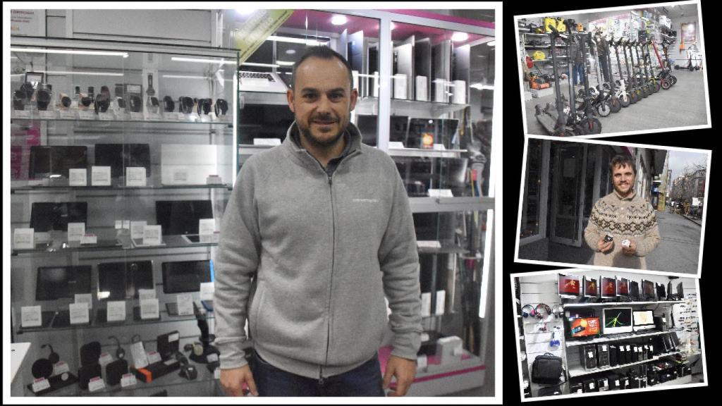 Jacobo, a la izquierda, varios productos de Cash Converters y Toni Aragón a la derecha