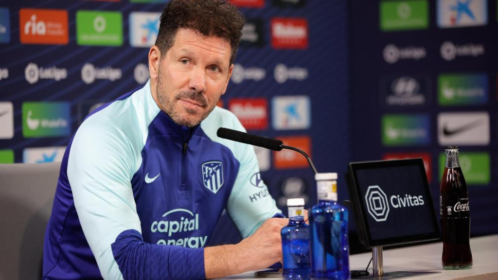 Simeone, en rueda de prensa.