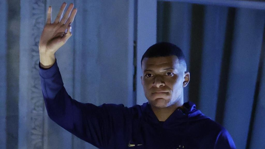 Kylian Mbappé, durante la celebración de Francia del subcampeonato en el Mundial de Qatar 2022