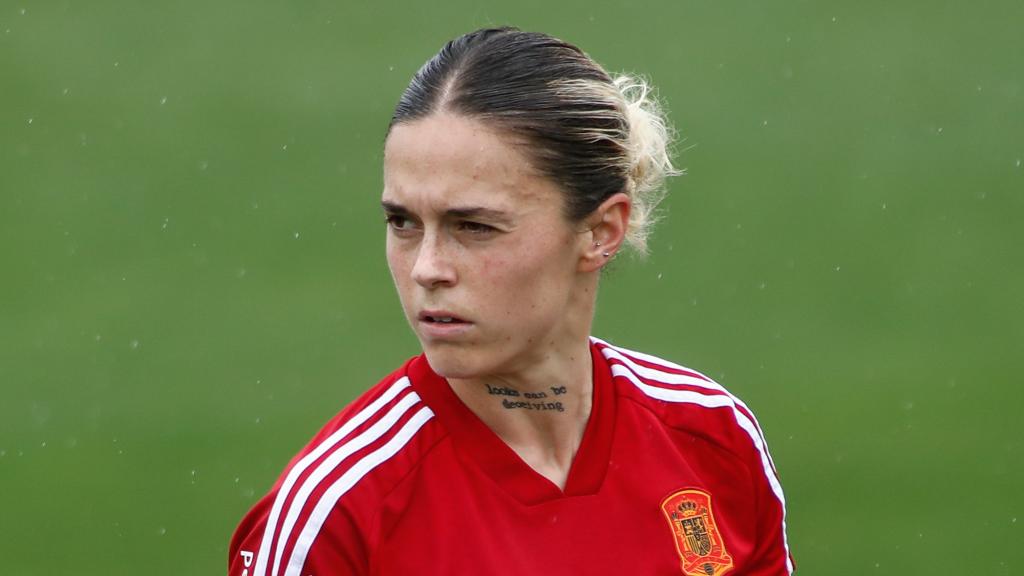 Mapi León, con la selección española de fútbol femenino en una imagen de archivo