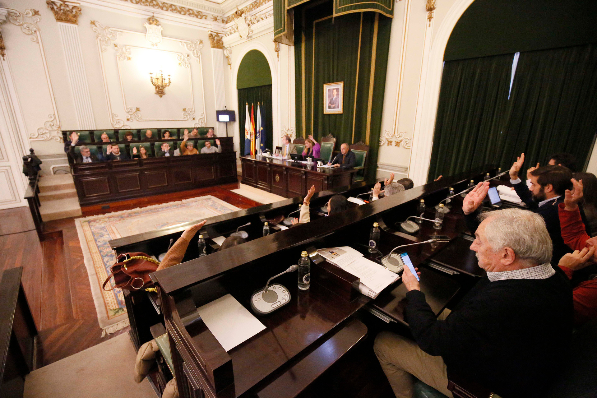 Votación de hoy en el Pleno de la Diputación de Pontevedra.